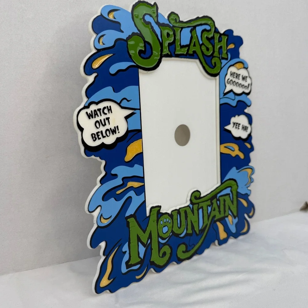 Disney Parks Splash Mountain Photo Frame Blue Green Glitter Ride Souvenir 5x7